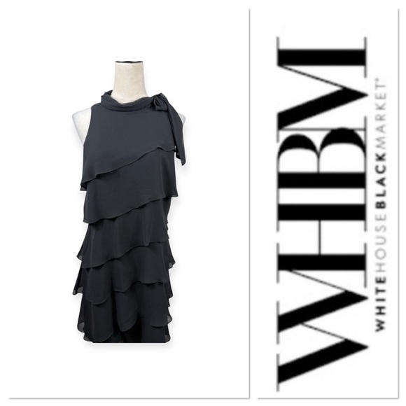 White House Black Market Dresses & Skirts - White House Black Market black asymmetrical tiered cocktail Dress size 10